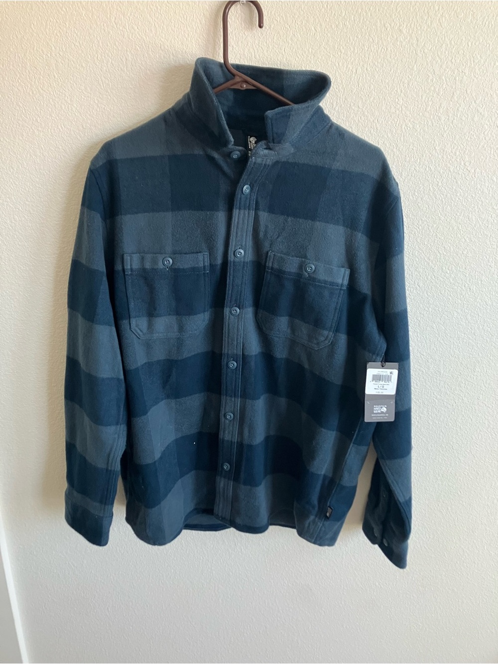 Mountain Hardwear Blue Plaid Fleece Shirt Jacket